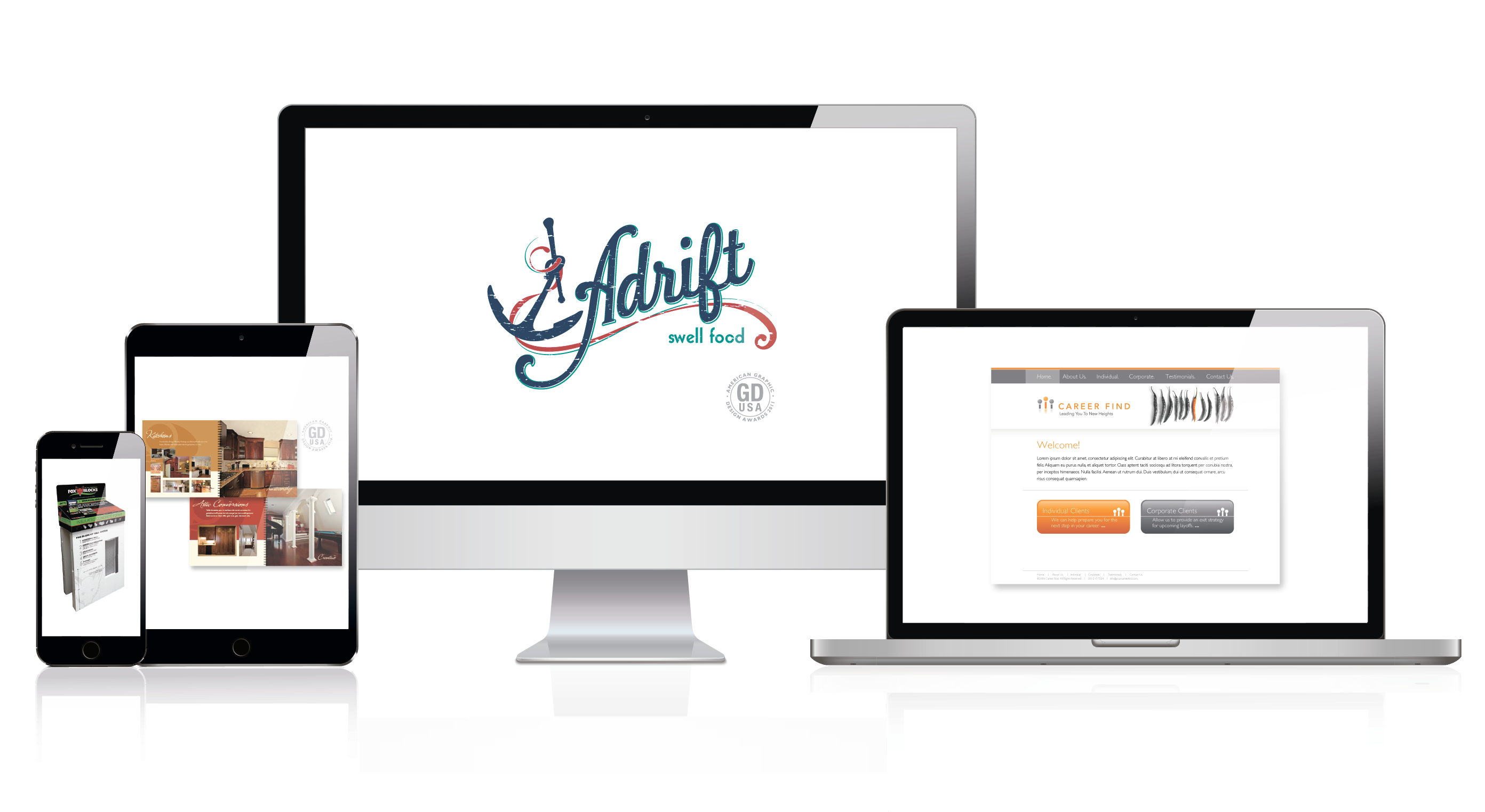 graphic design example on devices