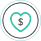 A graphic of a heart with a dollar sign in it. A graphic of a heart with a dollar sign in it.