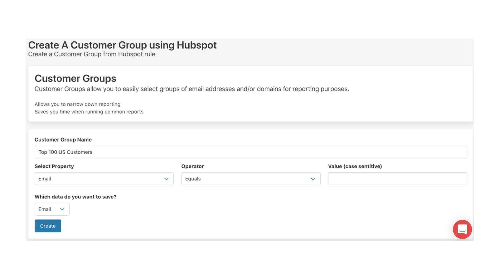 Create Customer Groups in timetoreply using HubSpot Contacts data