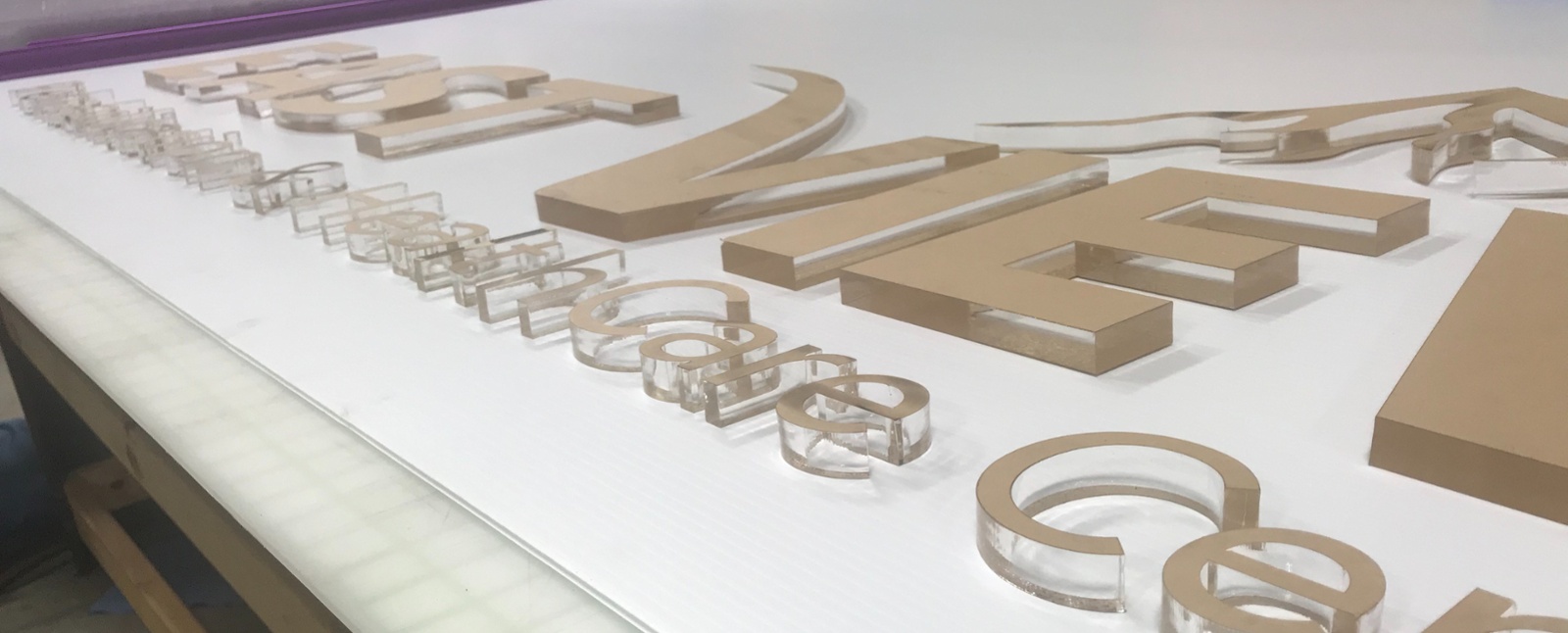 sign being fabricated
